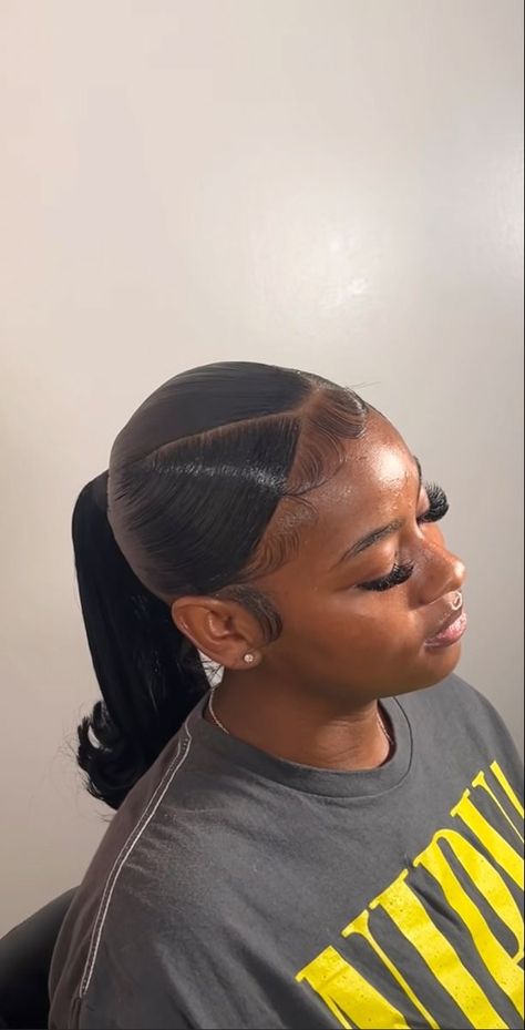 Slicked Back Ponytail, High Ponytail Hairstyles, Sleek Ponytail Hairstyles, Quick Weave Hairstyles, Cute Braided Hairstyles, Braided Cornrow Hairstyles, Slick Back, Pretty Braided Hairstyles, Slicked Back Hair