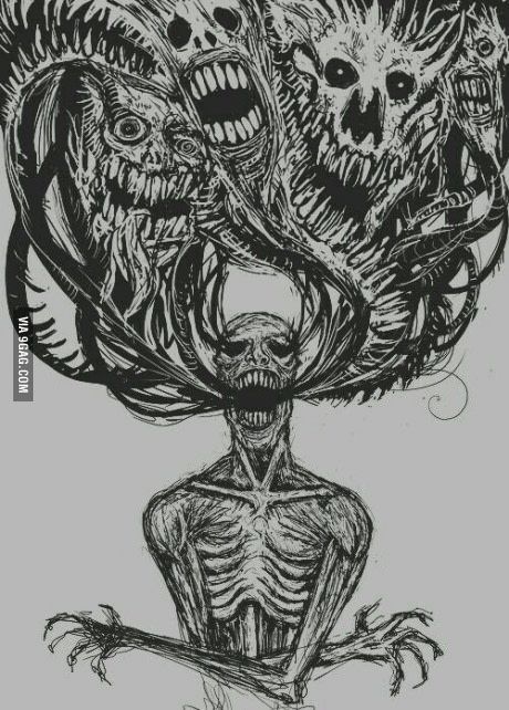 Ride the dark side don't hide the dark side inner monster must be tamed Stylo Art, Creepy Drawings, Creation Art, رعب نفسي, 다크 판타지, Dark Art Drawings, Arte Obscura, Scary Art, 문신 디자인