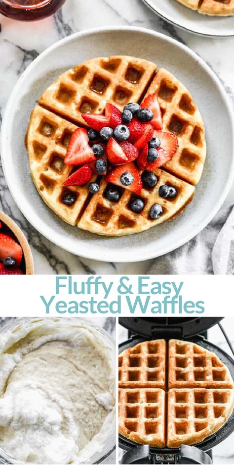 Yeasted Waffles Overnight, Overnight Yeast Waffles, Yeast Waffles, Overnight Waffles, Waffle Mix Recipes, Yeasted Waffles, Tastes Better From Scratch, Waffles Easy, Crispy Waffle