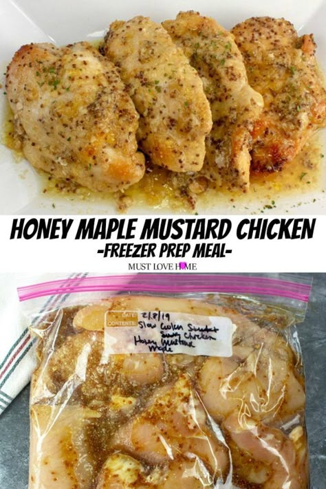 Chicken Alfredo Freezer Meal, Cleanish Eating, Maple Mustard Chicken, Freezer Prep, Chicken Freezer, Chicken Freezer Meals, Freezer Dinners, Freezer Recipes, Freezer Friendly Meals