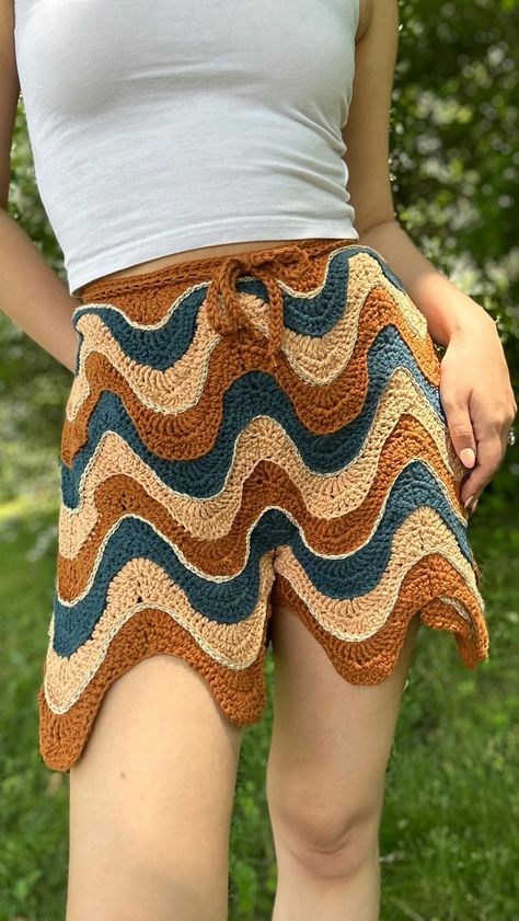 MAELI - Crochet & Knit Pattern Designer | Introducing… the Meltdown Wrap Shorts (Skirt version available as well)! 🩳 #sponsored I designed this piece as part of the @hobbii_yarn … | Instagram شال كروشيه, Crochet Skirts, Shorts Skirt, Wrap Shorts, Deep Ocean, Crochet Wrap, Rock Formations, Knit Pattern, Beach Wears