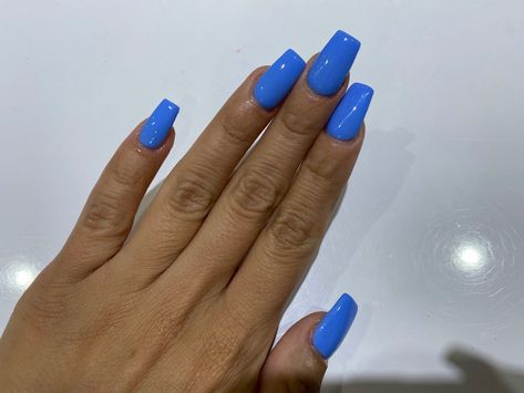 Dnd 575 Blue Earth, Blue Square Acrylic Nails, Blue Square Nails, Nails Dnd, Pro Nails, Toe Polish, Dnd Gel Polish, Blue Acrylic Nails, Blue Earth