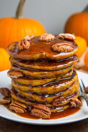 Pumpkin Pie Pancakes, Pumpkin Pancake Recipe, Autumn Kitchen, Thanksgiving Breakfast, Caramel Recipes Sauce, November Rain, Burlington Vt, Fall Foods, Pumpkin Pancakes