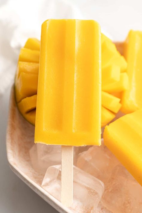 Mango Popsicle Recipes, Mango Popsicles, Popsicles Recipe, Ice Cream Poster, Mango Ice Cream, Mango Flavor, Honey Lime, Popsicle Recipes, Gluten Free Vegetarian