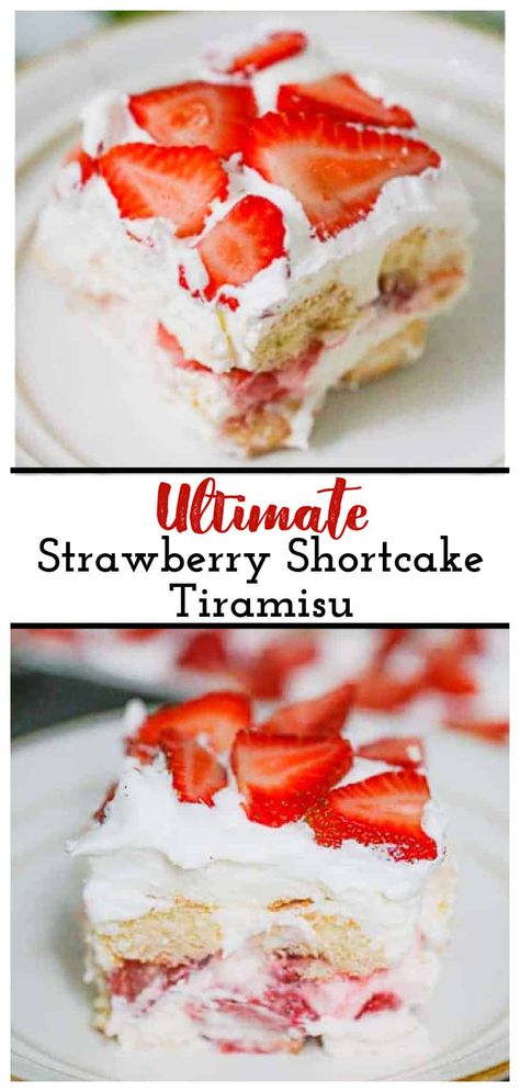 Whipped Cream Filling, Mascarpone Whipped Cream, Strawberry Shortcake Dessert, Italian Tiramisu, Strawberry Tiramisu, Layered Dessert, Strawberry Shortcake Cake, Tiramisu Dessert, Strawberry Shortcake Recipes