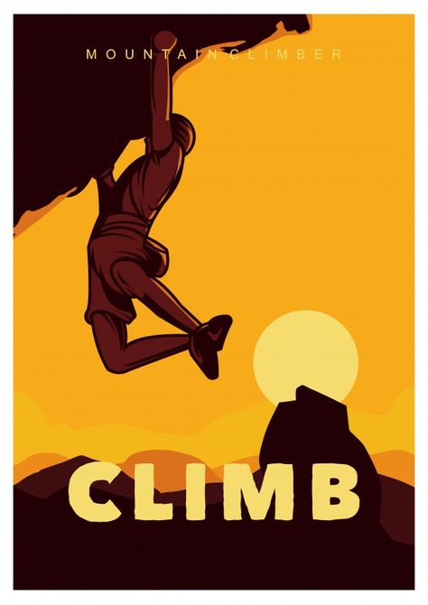 Climb rock climbing illustration Premium... | Premium Vector #Freepik #vector #man #sports #mountain #sun Rock Climbing Illustration, Climbing Illustration, Hoodie Design Ideas, Climbing Art, Pride Rock, Procreate Ipad Art, Climbing Gym, Good Morning Friends Quotes, Outdoor Climbing