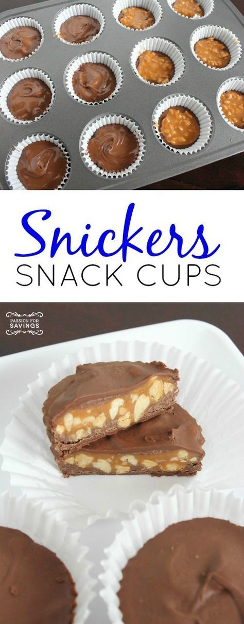 Snickers Dessert, Holiday Treats Recipes, Homemade Snickers, Candy Recipes Homemade, Snack Cups, Oreo Dessert, Easy Snack Recipes, Homemade Candies, Candy Desserts