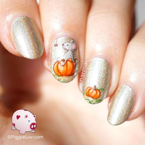 Mouse Nail Art, Pumpkin Mouse, Mouse Nails, Pumpkin Nail Art, Long Nail Art, Pumpkin Nails, Heart Nail Art, Nice Ideas, Favorite Dessert