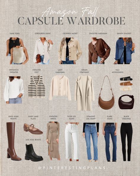 pinteresting-plans-amazon-fall-capsule-wardrobe-2024 Capsule Wardrobe Women, Capsule Wardrobe Outfits, Trendy Outfits Winter, Winter Capsule Wardrobe, Basic Hoodie, Fall Capsule Wardrobe, Wardrobe Outfits, Cooler Weather, Fall Fashion Trends