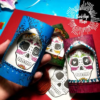 Mini Nicho Boxes!What is a Nicho box? You might be asking yourself, to keep it simple they are like a shadow box. Often used for Dia de los Muertos, or the Day of the Dead, is a Mexican religious holiday that is celebrated November 1 and 2.Items used:ImaginationScissorsAlcohol markers ink- Palette, hybrid acid freeSharpie markerCard stockAcrylic paintCardboard tubes (like toilet paper rolls work great)Rubber Stamps used Day of the Dead Sugar Skull set by Donna GrayCut th Nicho Box, Day Of The Dead Diy, Toilet Paper Rolls, The Day Of The Dead, Make Your Own Card, Sharpie Marker, Heart Stamp, Creative Challenge, Paper Rolls