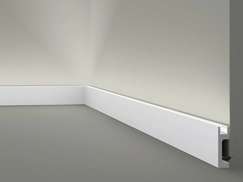 Polystyrene skirting board with indirect LED lighting IL10 WALLSTYL® by NOËL & MARQUET Skirting Boards, Chair Rail, White Acrylics, Making Room, Price List, Lighting Collections, Led Lighting, Branding Design, Led Lights