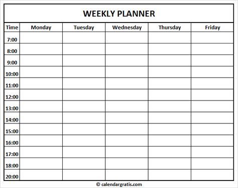 Printable Weekly Schedule Template for Students - School and College Free Weekly Planner Templates, Weekly Schedule Template, Printable Day Planner, College Schedule, Printable Schedule, Weekly Schedule Printable, Weekly Schedule Planner, Weekly Planner Free, Blank Templates