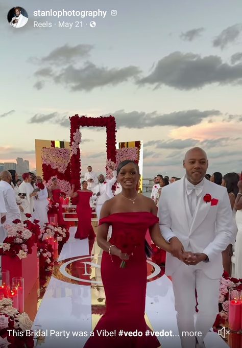 Red Engagement Photos, Wedding Color Schemes Black People, Red Wedding Theme Romantic, Black People Wedding Ideas Color Schemes, Burgundy And Cream Wedding, Black White And Red Wedding, Wedding Ideas Color Schemes, Black People Weddings, 2026 Wedding