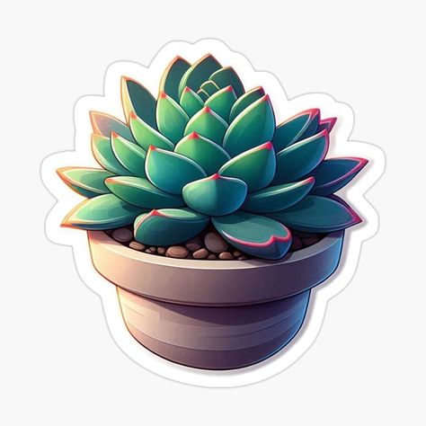 Get my art printed on awesome products. Support me at Redbubble #RBandME: https://www.redbubble.com/i/sticker/Succulent-Delights-4-by-creationmagical/163650257.EJUG5?asc=u Plant Stickers Printable, Plant Stickers Aesthetic, Aesthetic Plant Stickers, Succulent Stickers Printable, Flower And Plant Stickers, Succulents Stickers, Buy Succulents, Stickers Printable, Glossier Stickers