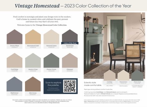 HGTV Home Color Collection for 2023 - Mesa AZ Painters - MTS Painting and Property Service Hgtv Home By Sherwin Williams Paint, Vintage Homestead, Office Design Diy, Decor Color Palette, Home 2023, Hgtv Dream Home, 2023 Color, House Color Schemes, Sherwin Williams Paint Colors