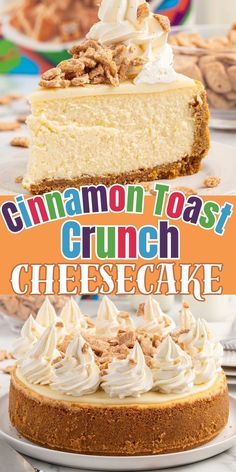 Cinnamon Toast Crunch Cheesecake, Cinnamon Toast Crunch Cake, Cheesecake Factory Inspired Recipes, Cinnamon Toast Crunch Cereal, Crunch Cheesecake, Vegan Cheesecake Recipe, Crunch Cereal, Crunch Cake, Cinnamon Toast Crunch