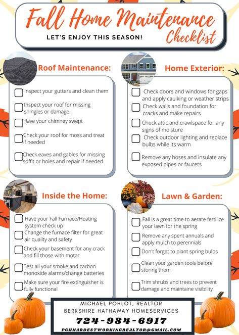 Fall Home Maintenance, Working Mom Cleaning Schedule, Homeowner Checklist, Fall Cleaning Checklist, Fall Maintenance, Cleaning Checklists, Deep Cleaning Checklist, Fall Clean Up, Home Maintenance Checklist