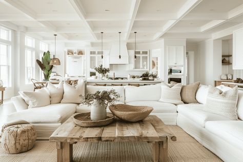 30+ Coastal Living Rooms That Will Make You Want to Redecorate ASAP Neutral Living Room Decor, Snow Design, Collected Interiors, Farmhouse Vibes, Coastal Living Rooms, Neutral Living Room, Coastal Living Room, Living Room Colors, Interior Design Firms