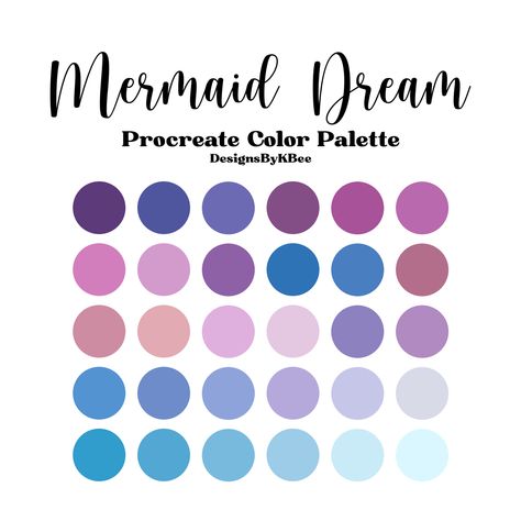 Procreate Color Palette Mermaid Pallet Color Palettes, Color Palettes For Procreate, Procreate Color Palletes, Procreate Palette Free, Color Pallets Procreate, Free Procreate Color Palettes, Cute Color Palettes, Mermaid Color Palette, Colour Palette Procreate