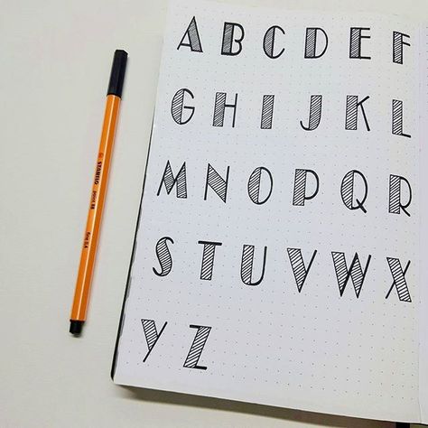 It was time for another alphabet so here it is! 😀 Have a nice day! 😘 Alfabet Font, Alpha Alpha, Lettering Styles Alphabet, Bullet Journal Font, Lettering Guide, Journal Fonts, Bullet Journal Notes, Alfabet Letters, Hand Lettering Art