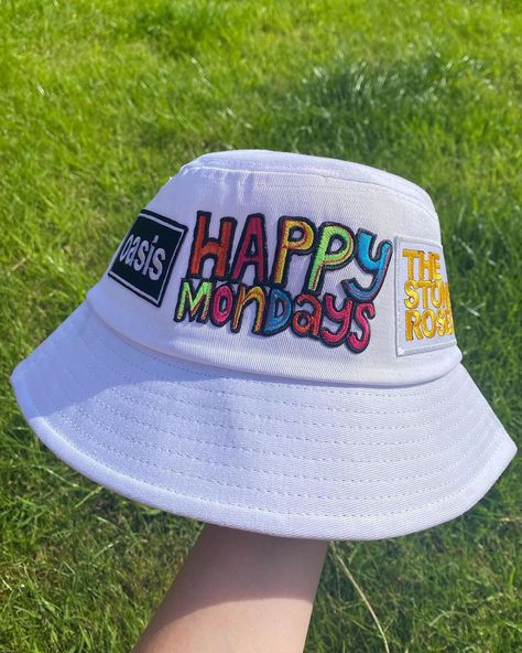 Bucket hats and festival clothing on Instagram: “Custom order completed for a customer going to Northern Love festival! ⛺️ #festival #buckethat #happymondays #oasis #stoneroses…” Love Festival, Custom Bucket Hats, Happy Mondays, Bum Bags, Stone Roses, Festival Accessories, Tie Dye Shirts, Festival Clothing, Bucket Hats