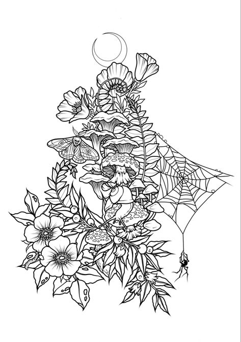 Large Tattoos For Women Arm, Geometric Bug Tattoo, Upper Arm Nature Tattoos For Women, Mystical Floral Tattoo, Simple Full Back Tattoo, Around The Knee Floral Tattoo, Whimsigoth Tattoo Sleeve, Filler Tattoo Ideas Gap Nature, Thigh Piece Tattoo For Women Unique