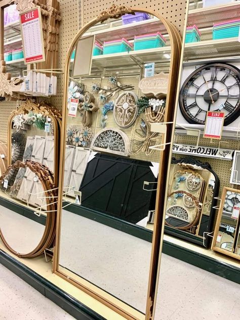 Floor Mirror Wall Decor, Large Mirror Bedroom Decor, Antique Gold Floor Mirror, Large Anthropologie Mirror, Large Room Mirror, Large Mirror On Floor Living Rooms, Gold Floor Mirror Decor, Full Length Mirror Hobby Lobby, Tall Mirrors In Living Room