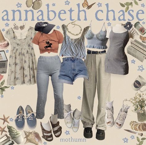 Annabeth Chase Outfit Clothes, Annabeth Chase Outfit Style, Percy Jackson Outfit Aesthetic, Annabeth Chase Inspired Outfits, Blueberry Aesthetic Outfit, Annabeth Outfits, Percy Jackson Outfit Ideas, Percy Jackson Inspired Outfits, Annabeth Chase Outfit