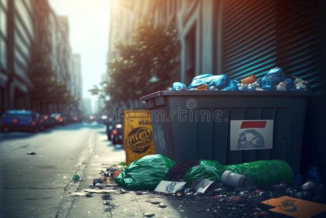 Garbage sorting and ecological problems concept. Colorful trash bin and consumerism waste products. Generated AI. royalty free stock photos Garbage Containers, Online Scrapbook, Garbage Bin, Website Backgrounds, Trash Bins, Landscape Pictures, Ecology, Geometric Shapes, Background Images