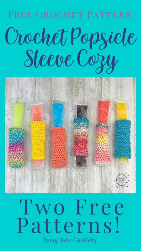 Free Crochet Pattern: Sunshine Popsicle Sleeve Cozy - Avery Lane Creations Crochet Popsicle Holder Pattern Free, Crochet Popsicle Holder, Popsicle Holders, Crochet Washcloth Pattern, Foundation Single Crochet, Christmas Craft Fair, Cozy Crochet Patterns, Washcloth Pattern, Easy Crochet Projects