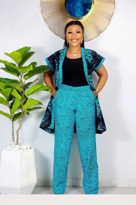 Latest Kampala Styles For Ladies, Ankara Trouser And Top Styles, Ankara Trousers And Top For Women, Ankara Trouser And Top, Kampala Styles For Ladies, Kampala Styles, Trouser And Top For Ladies, Modern African Print Dresses, Trouser And Top