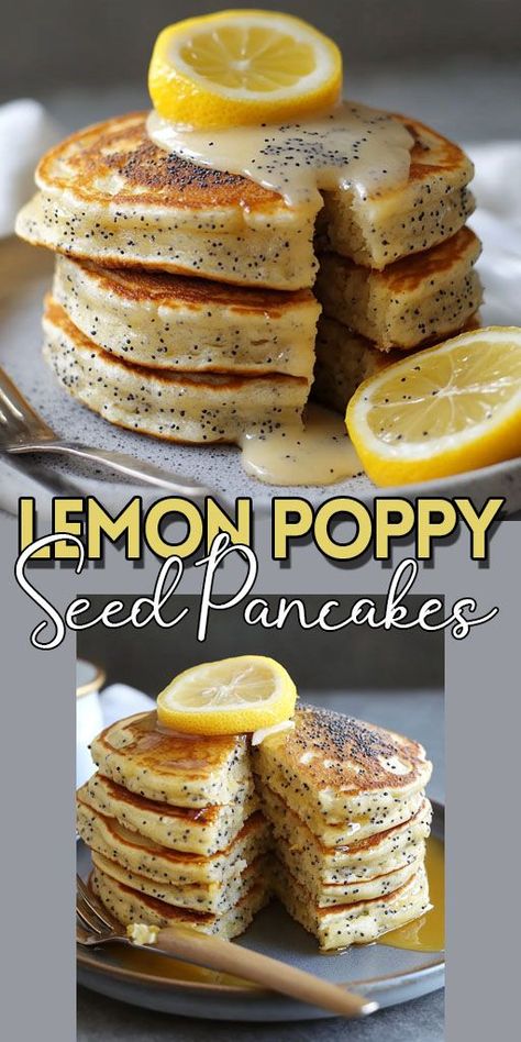 Ingredients: 1 ½ cups all-purpose flour 2 tablespoons poppy seeds 2 tablespoons sugar 1 tablespoon baking powder ½ teaspoon baking soda ½ teaspoon salt 1 cup milk 1 tablespoon lemon zest 1 tablespoon fresh lemon juice 2 large eggs 2 tablespoons butter, melted ½ teaspoon vanilla extract #Lemonpoppy #Seed #Pancakes #Easyrecipe Lemon Poppy Seed Pancakes, Poppy Seed Pancakes, Lemon Poppyseed Pancakes, Lemon Pancakes, Lemon Seeds, Easy Main Dishes, Lemon Poppy Seed, Classic Breakfast, Lemon Poppy