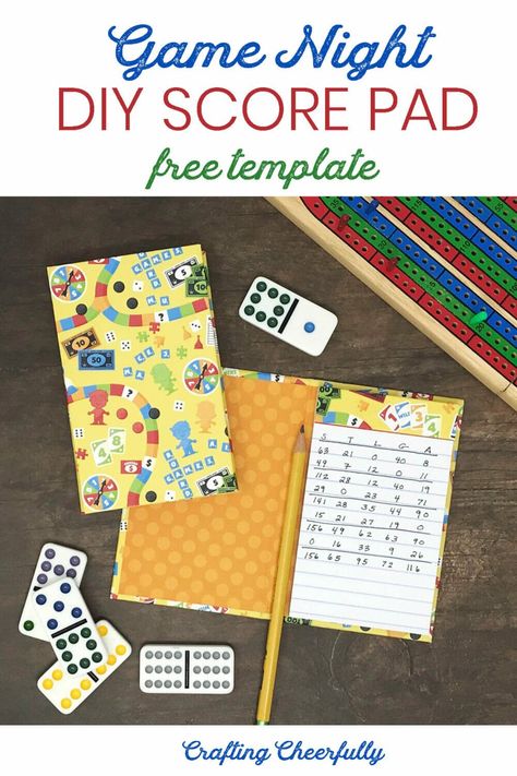 Game Night Score Board Diy, Diy Game Night, Teacher Appreciation Themes, Cute Notepad, Handmade Games, Printable Board Games, Note Pad Covers, Fun Board Games, Diy Games