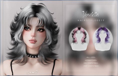 Sims 4 Cc Goth, Los Sims 4 Mods, Sims 4 Cc Hair, The Sims 4 Cabelos, Alpha Cc, Sims 4 Cas Mods, Sims 4 Anime, Sims Packs, Pelo Sims