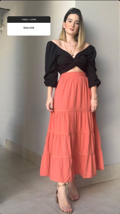 Coral Skirt, Tailored Skirt, Long Skirt Outfits, Spring Fashion Outfits, Fashionista Clothes, Casual Chic Outfit, Dressy Outfits, Classy Women, Trendy Dresses