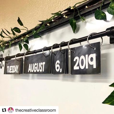 Nichole on Instagram: “Love this way to display the date in class from @thecreativeclassroom 👉🏼 no more writing it on the board each day 👍🏼 #Repost…” Magnetic Rods In Classroom, High School Dating, Middle School English Classroom, High School Bulletin Boards, Makerspace Ideas, Teacher Decor, Classroom Goals, Rainbow Classroom, Modern Classroom