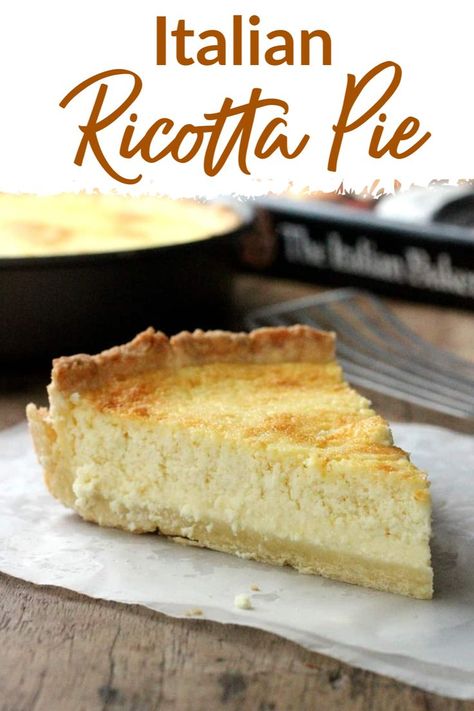 Italian Ricotta Pie, Ricotta Pie Recipe, Sweet Pie Crust, Italian Breakfast Recipes, Ricotta Pie, Cheese Pie, Easter Brunch Food, Sweet Dough, Lemon Ricotta