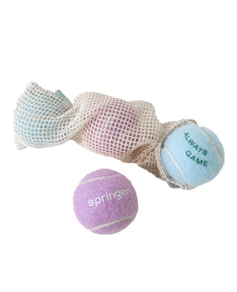 Upgrade your pup's playtime with these durable and dog-safe Tennis Balls. The perfect addition to any game of fetch or training session which provides endless entertainment for your pup. They come in a reusable cotton mesh pouch to carry to the park or for easy gifting! Pouch contains four tennis balls, with two in eac Pet Store Ideas, Bird Carrier, Running With Stroller, Preppy Dog, Car Harness, Pet Strollers, Walking Harness, Lilac Sky, Mesh Pouch