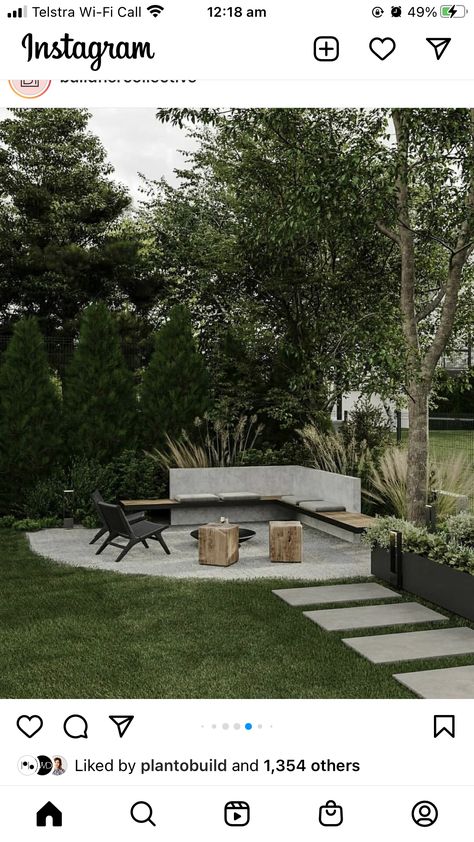 Modern Scandinavian Backyard, Modern Minimalist Landscaping, Nordic Landscape Design, Nordic Garden Design, Scandinavian Landscape Design, Large Fire Pit Ideas, Scandinavian Landscaping, Scandinavian Backyard, Modern Backyard Garden