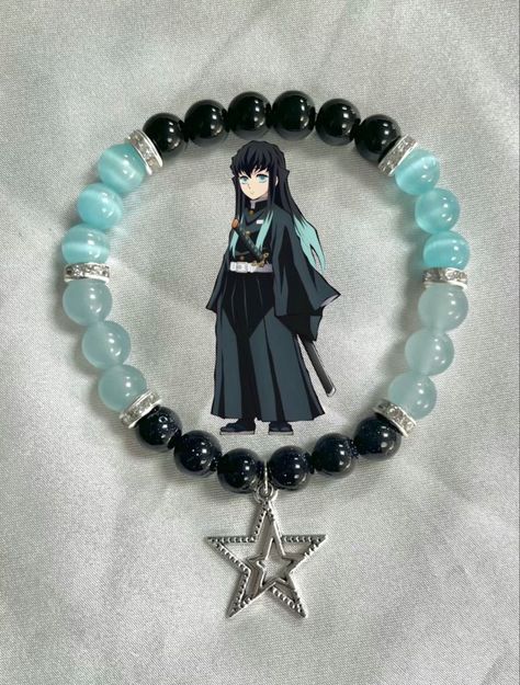 Demon Slayer Bracelet Ideas, Kny Bracelets, Diy Kandi Bracelets, Diy Kandi, Anime Jewelry, Kandi Bracelets, Anime Accessories, Bead Charms Diy, Anime Crafts