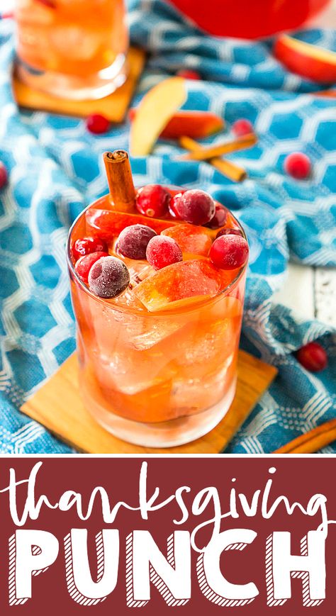 This delicious Thanksgiving punch is filled with apple cider, cranberry juice, fireball whisky, ginger beer and triple sec for an easy holiday punch BIG on flavor! It’s the perfect fall cocktail recipe for the holidays! | THE LOVE NERDS #Thanksgivingcocktail #holidaypunch #fallpunch Easy Holiday Punch, Fireball Cider, Fireball Cocktails, Cocktails Vodka, Thanksgiving Punch, Thanksgiving Cocktail Recipes, Plating Food, Presentation Food, Fireball Whiskey