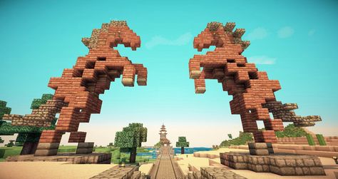 One of the Coolest thing in minecraft Minecraft Horse, Construction Minecraft, Minecraft Kingdom, Minecraft Statues, Minecraft Decoration, Minecraft Village, Story Wallpaper, Minecraft Structures, Bangunan Minecraft