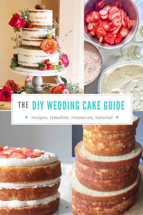 Wedding Cake Guide, Wedding Cake Tutorial, Homemade Wedding Cake, Diy Wedding Cake, Tall Cakes, Homemade Wedding, Wedding Cake Recipe, Rustic Wedding Cake, Rustic Cake