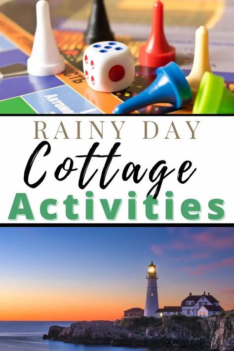 Top Rainy Day Cottage Activities - Thrifty Mommas Tips  Heading to the cottage? No doubt, you are hoping for sunny days ahead. But what if it rains all day and night, or what if the cold weather sweeps in. Well, the good news is even a rainy day at the cottage is often better than a day at the office. So, here's a list of things to do at the cottage when it rains.  #cottage #activities #fun #familytravel Ways To Pass Time, Cottage Activities, Rainy Kids, Wasaga Beach, Road Trip Games, Rainy Day Activities, Weather Day, List Of Things, When It Rains