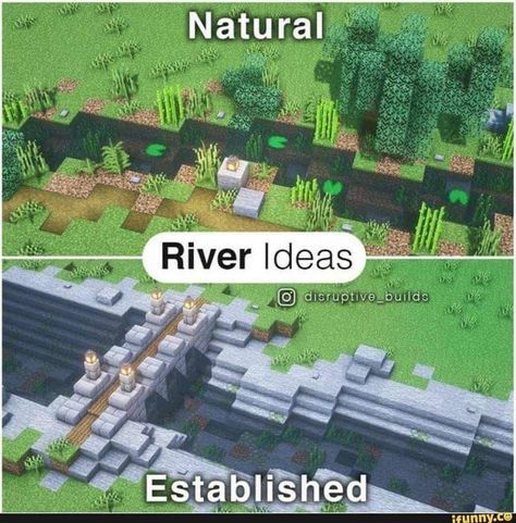 Minecraft River, River Houses, River Ideas, Cute Minecraft, Minecraft Building Guide, Minecraft Structures, Bangunan Minecraft, Minecraft Cottage, All Minecraft