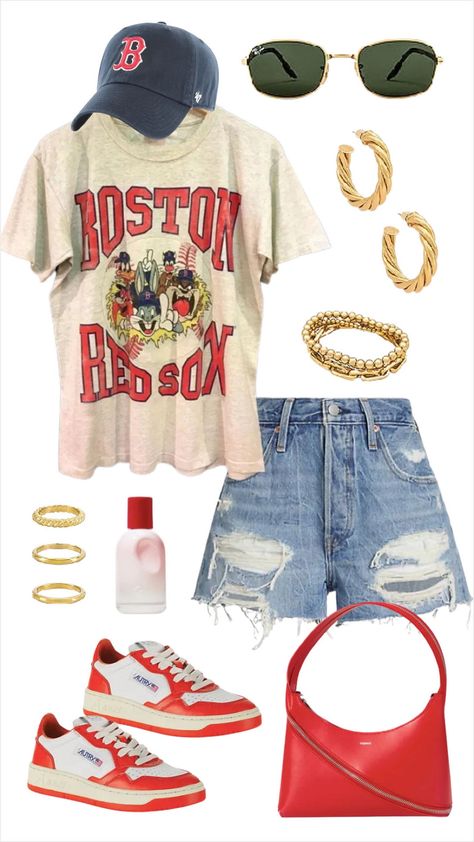 Shop Vintage MLB Boston Red Sox Looney … and other curated products on LTK, the easiest way to shop everything from your favorite creators. Cute Red Sox Game Outfits, Redsox Boston Outfit, Red Sox Outfit Women, Red Sox Game Outfit Women, Boston Red Sox Outfit Woman, Mlb Outfits Woman, Red Outfits Summer, Mlb Game Outfit Woman, Mlb Game Outfit