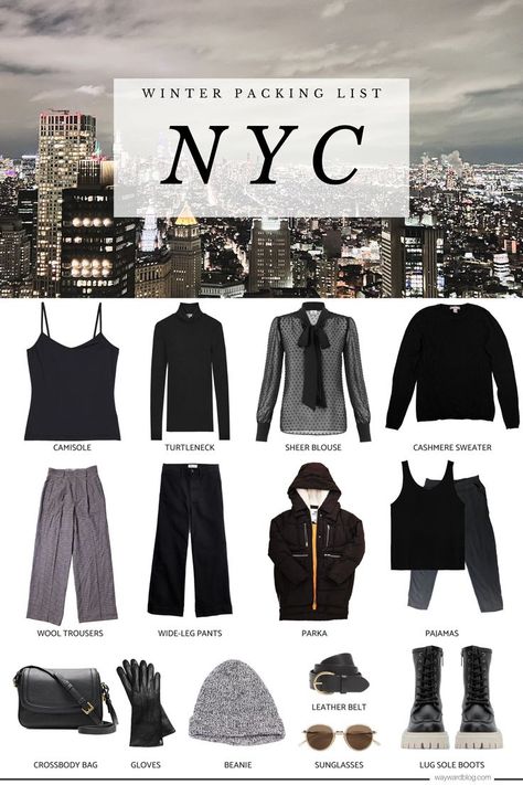 Winter In New York Outfits, Nyc Winter Outfits Cold Weather, New York City Outfits Winter, Nyc Packing List, Winter Travel Wardrobe, Winter Travel Packing, New York City Winter, Weekend In New York City, Weekend In New York