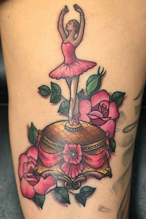 Music box ballerina tattoo Music Box Tattoo, Ballerina Tattoo, Box Tattoo, Tattoos And Meanings, Tattoo Music, Music Box Ballerina, Trendy Music, Music Themed Wedding, Tattoo Board