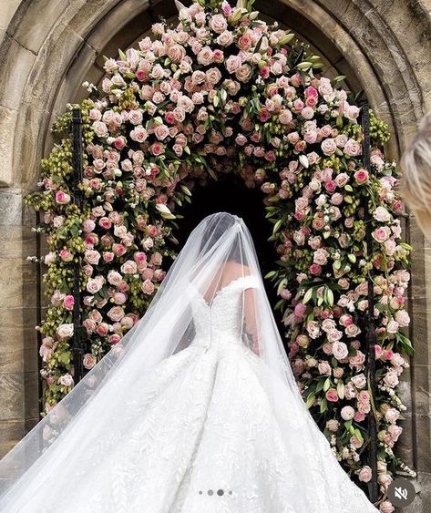 Red Floral Architecture on Instagram: "Is there anything more beautiful than a wedding dress & floral combo? 🫶🏼  Just the most beautiful bride matched perfectly with stunning florals! 😍  Pink florals are a always a winner with guests and a classic choice for wedding decor. Pinks add a touch of romance and beauty.   We opted for a mix of pink blooms in varying shades and incorporated this across the full wedding florals including a whimsical soft pink for the table centre pieces, varied pinks for the bouquet and stunning roses for the floral arch & flowers in the church for the ceremony backdrop. 😍 SWIPE LEFT to see more! ⬅️  @whiteweddingcompany_yorkshire  beautiful planned!  @lesleymeredithphotography  . . .  #NewBeginnings #suspendedflorals #suspendedflowers #weddingflowers #weddinge Floral Architecture, Table Centre Pieces, Wedding Dress Floral, Arch Flowers, A Wedding Dress, Floral Arch, Ceremony Backdrop, Wedding Florals, Centre Pieces