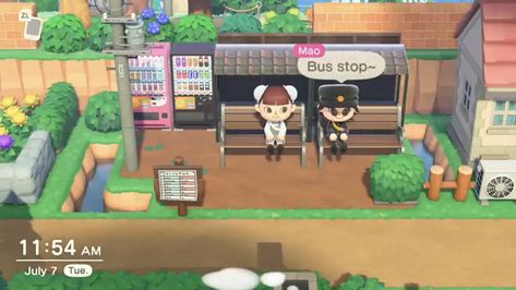 Acnh Bus Stop Ideas, Animal Crossing Bus Stop, Acnh Bus Stop, Acnh Builds, Acnh Japanese, Bus Design, Japanese Countryside, City Island, Tokyo City